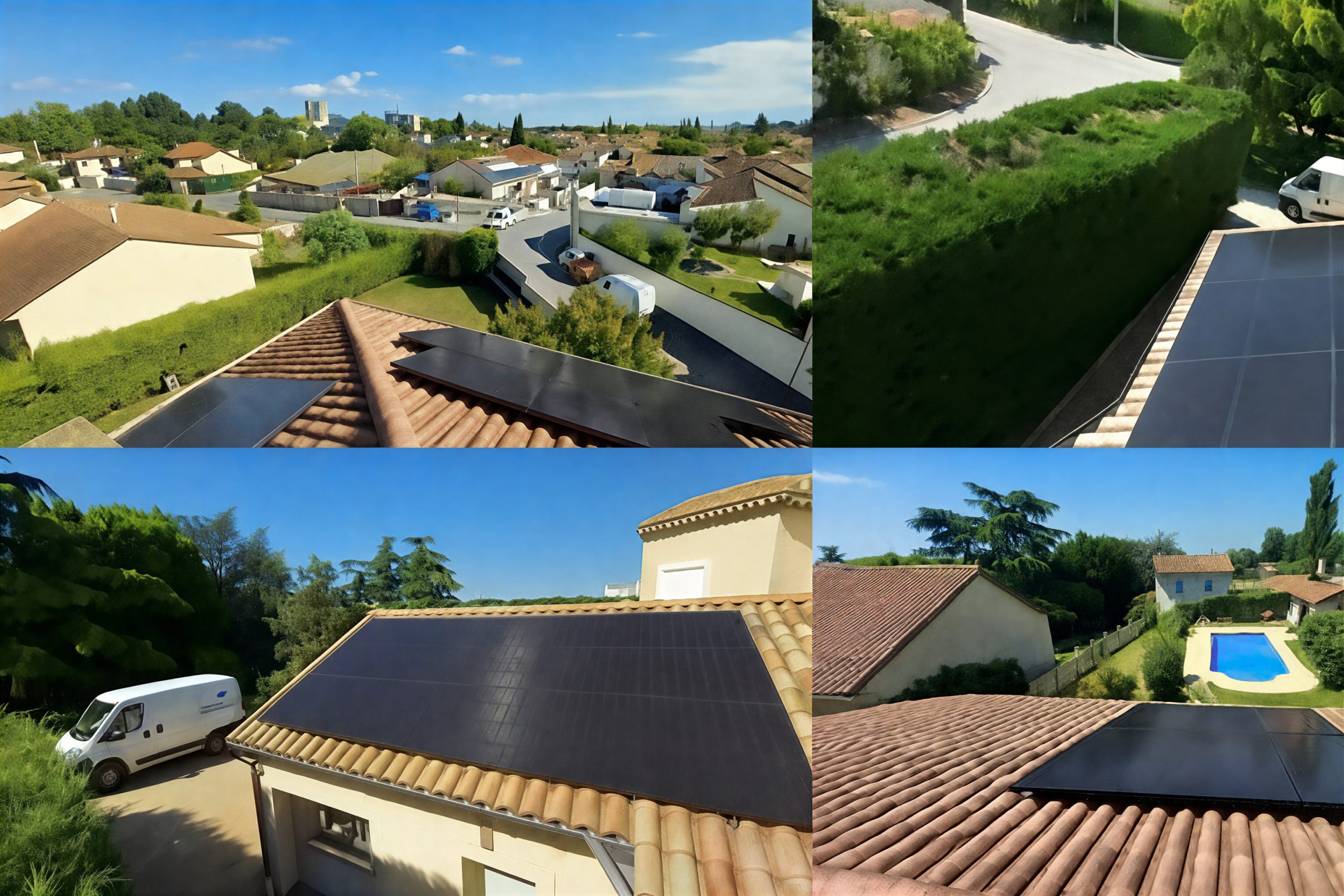 Photomontage d'installations de panneaux photovoltaïque